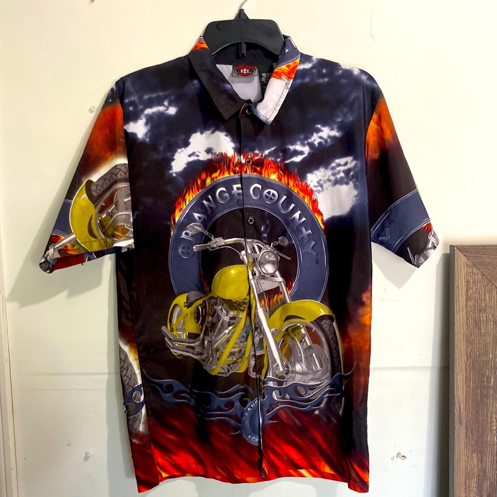 Y2K Bike button up shirt
